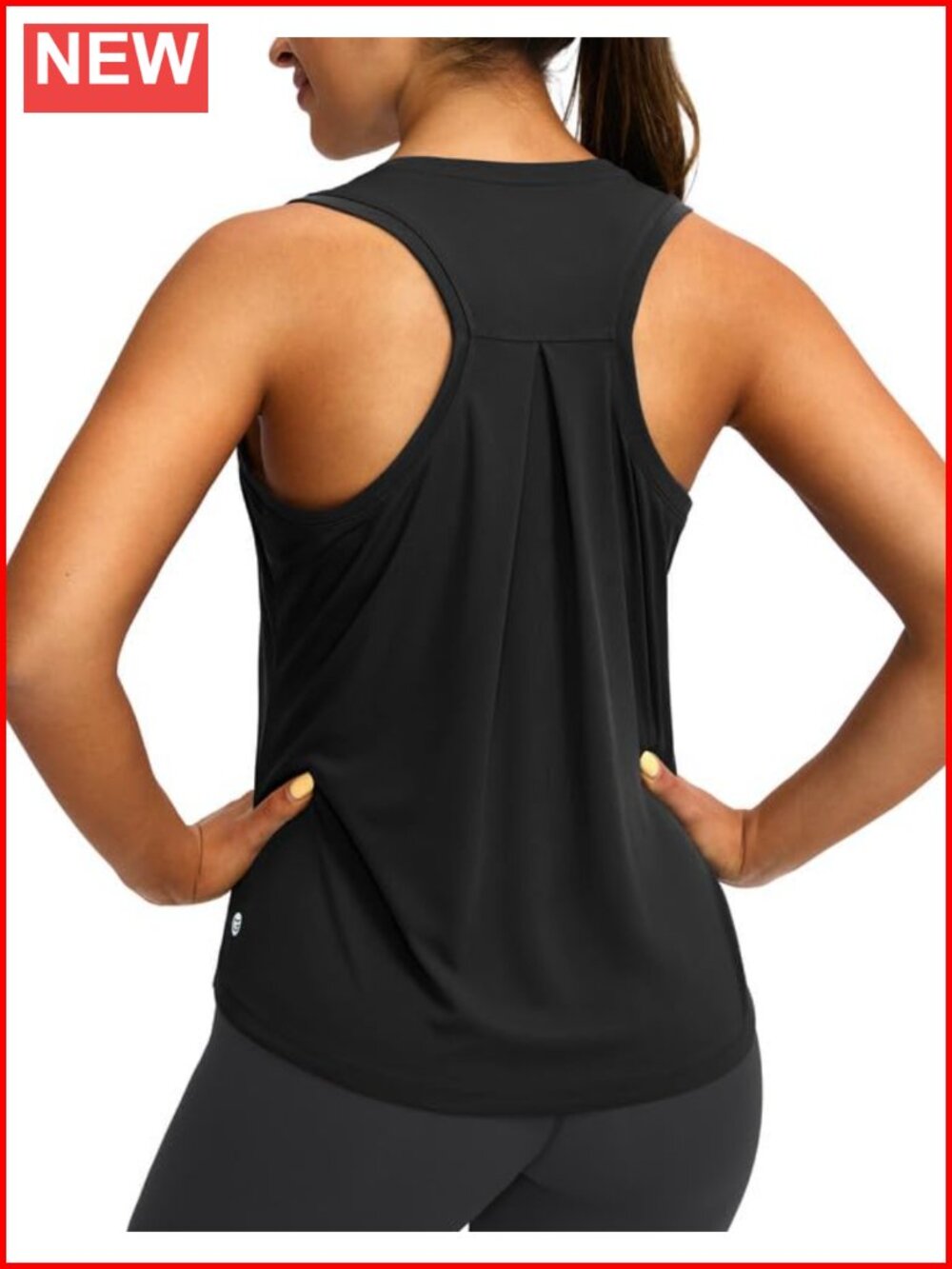 Racerback Athletic Tank Top Workout Breathable UPF 50+ 4-Way Stretch Curved Hem